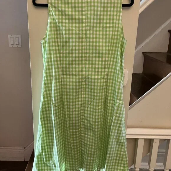 Green Gingham Dress with Ruffle - Picture 6 of 8